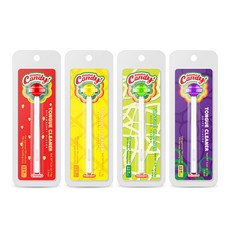 OMMO 孩童棒棒糖造型舌苔清潔刷, 草莓+哈密瓜+葡萄+鳳梨, 1組, 4支