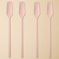 이지실리 스퀘어 실리콘 다용도 티 버터 잼스푼, 핑크, 4개
