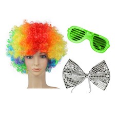 派對彩色捲髮假髮套組, 1型