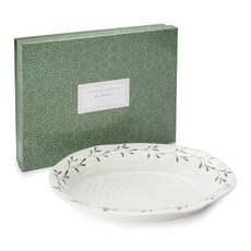 PORTmeIRION 波特玫琳恩 Sophie Conran 槲寄生橢圓盤, 1個, 白+綠
