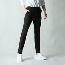 블루포스 빅사이즈 스텔퓨 밴딩 슬림 스트레이트핏 9부 스판 면바지