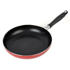EUGENE TOSCO 托斯可 基本款單柄圓平底鍋, 黑色 紅色, 20cm平底鍋 1個