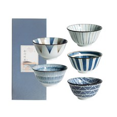 Govan 印花陶瓷碗 5入, A款+B款+C款+D款+E款, 1組