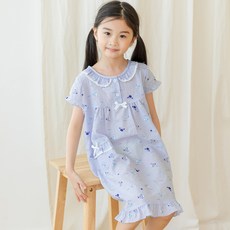 JJiniya 女童螃蟹魚圖案短袖連身睡衣