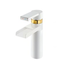 奧利維亞瀑佈單孔洗臉盆白金自裝, 1個