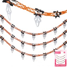 PARTYSHOW 萬聖節裝飾拉旗 驚聲尖叫, 4個, 橘色