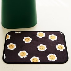 inroom Happy Smile 浴室廚房腳踏墊, 黑色