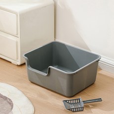 Red Puppy 貓咪簡約乾淨貓砂盆, 牛奶灰色, 1個