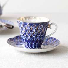 임페리얼포슬린 포겟미낫 레이디얼 티컵앤소서 240ml, 혼합색상, 1세트