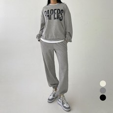 Planday 女性Big Pepper寬鬆大學T+束口褲上下套裝