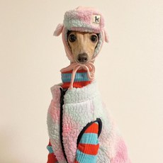 Caniche 狗狗烤栗子帽 + 拉鍊熊寶寶刷毛外套組合, 粉彩色 + 粉彩色