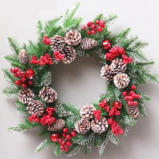 Minsung Company 聖誕花圈 松果裝飾花環, 混色