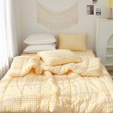 슈에뜨룸 국내 제조 체크봉봉 사계절 차렵이불 세트