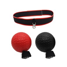 Naya Style 居家訓練健康拳擊球2款+頭帶套組 YGYP-01-6, 紅色（PU球）+黑色（PU球）