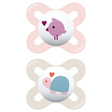 孩童Start矽膠安撫奶嘴 2個組, 第1階段(0~2個月), 粉色, 白色, 1套