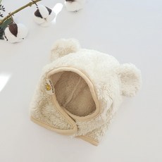 woojooi 幼兒款可愛熊耳罩防寒帽