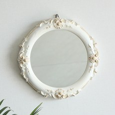 復古造型壁掛式圓鏡, 象牙