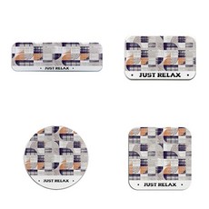 可愛簡約矽藻土杯墊 B44 4入, 類型8, 4個