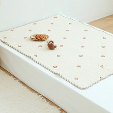 asomn 幼兒用純棉100支刺繡基本墊, 泰迪熊, 1個