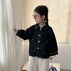 Starbean 兒童休閒雙口袋牛仔夾克