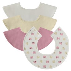 BUNNIE BLOSSOM 嬰兒用簡約捲邊圍兜4件組, 狗狗, 1套