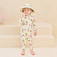 milkmile 幼童櫻桃兔子熊防曬衣 + 護頸帽套裝