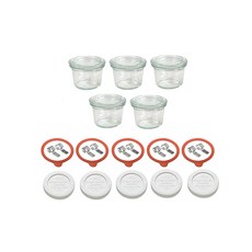 WECK 迷你基本款玻璃收納瓶 80ml No.080 全套, 1套