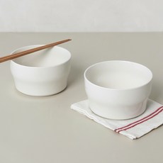 ROUND N FLAT Rocoliving Mid-line 麵碗, 白色, 2個