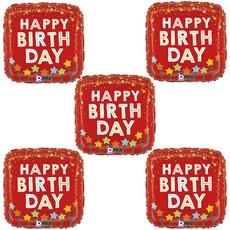 GRABO BALLOONS 鋁箔氣球 生日蠟燭, 5個, 混合色