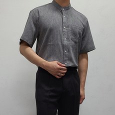 Mscope 男士亞麻立領素色休閒襯衫