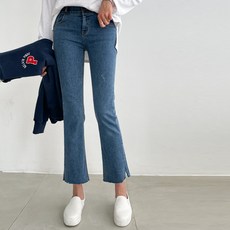 Pipin 女性雙鈕扣刷毛靴型牛仔褲 79341