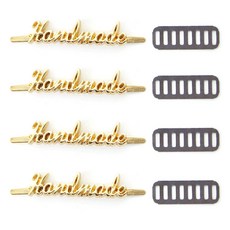 Knitt 草寫手工金屬標籤, 金色, 4個