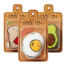 Bennys 寵物食物造型玩具 3入, 吐司、鱷梨、雞蛋, 1套