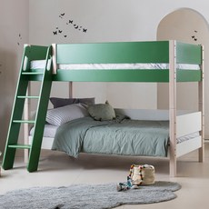 리바트 자녀가구 스쿨톡톡 이층침대 방문설치, 그린 + 아이보리