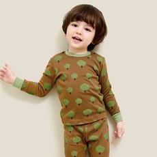 unifriend 童款萊卡棉滿版大樹印花9分袖居家服套裝