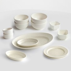 NICOTT Here 霧面雙人新婚碗盤13件組, 棉花象牙白, 1個, 碗盤 13件