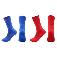 SNF 運動襪 JIA09 2件組 18_BU_RD, 混合色, 2個