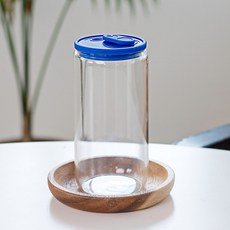 미르코리아 헥사 실리콘 뚜껑 비어캔 내열 유리컵 블루 500ml, 2개