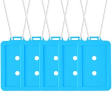 FLaiTO 矽膠員工證卡套 5入 + 掛繩 5入 套組, 天藍色(卡套), 半透明(掛繩), 1套