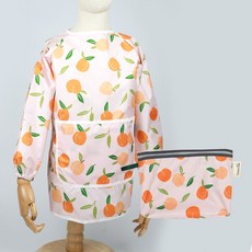 베베슈에뜨 아동용 방수 긴팔 미술가운 + 파우치 세트, 멜로코톤