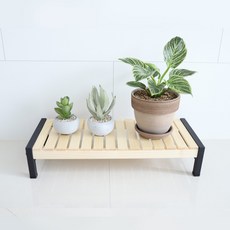 鐵製原木多用途花盆整理架, 單一顏色, 1層