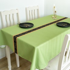 마켓A 심플 하이엔드 식탁보, 그린, 140 x 200 cm