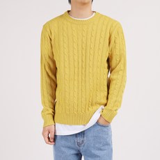 DKA 男士中性款日常麻花針織衫 F08Y3_tn5284