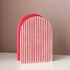 스트라이프 컬러풀 화병, 레드