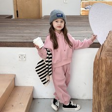 Starbean 女童休閒刷毛運動服上下套裝