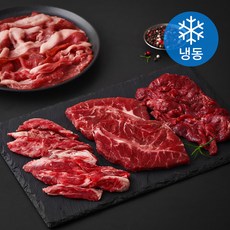 레커컷 호주산 소고기 모듬구이용 안심추리 + 갈비살 + 부채살 + 차돌양지 세트 (냉동), 800g, 1세트