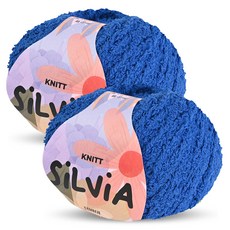 니뜨 실비아 뜨개실 50g, 24 블루, 2개
