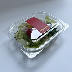 Tinapicnic 透明單格一次性容器 20入 + 朱紅色感謝貼紙 20入組合, 1套, 一次性容器 + 貼紙