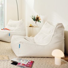 폴리몰리 부클레 1인용 대형 빈백 소파 607B, 아이보리