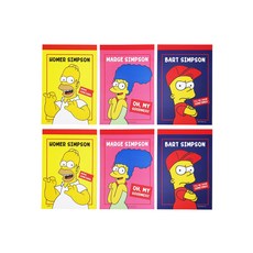 심슨 A5 노트 패드 3종 x 2p, 호머, 마지, 바트, 1세트